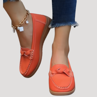 Ilsena | Damen Loafer Flach Slip-on Mokassin in Orange