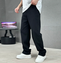 Herren Jeans weite Passform gerader Schnitt in Schwarz