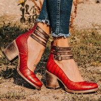 Astrid | Damen Flache Sandale Elegant Sommer Komfort Feminin Casual in Rote Schlange