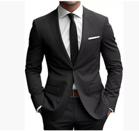 Elias | Herren Frühjahr Slim Fit Anzug Elegant Modern Business Leicht in Schwarz