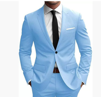 Elias | Herren Frühjahr Slim Fit Anzug Elegant Modern Business Leicht in Hellblau