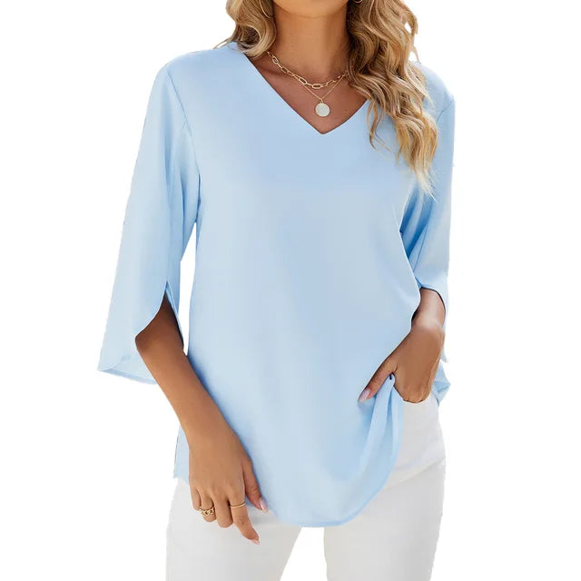 Brough® | Luftige Bluse mit V-Ausschnitt