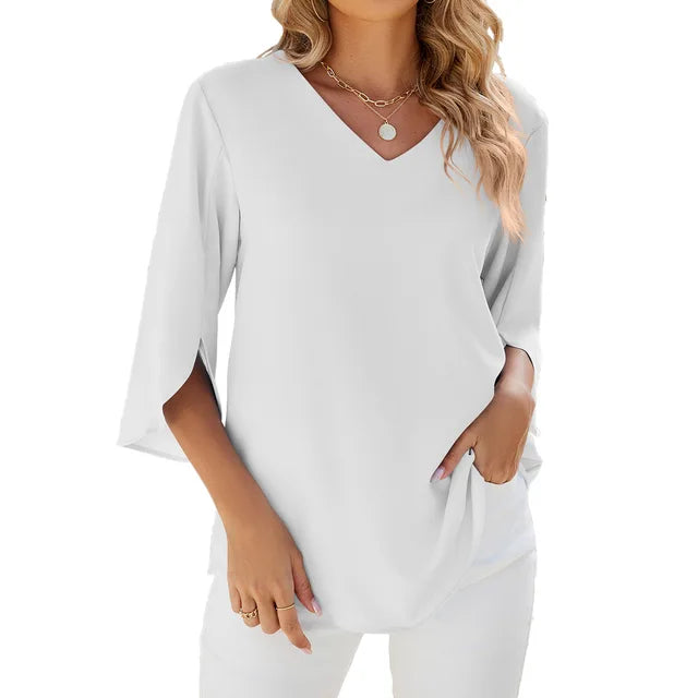 Brough® | Luftige Bluse mit V-Ausschnitt