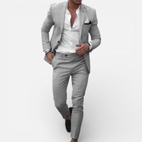 Édouard | Herren Anzug Schmal Slim Fit Business Hochzeit Modern Elegant in Grau