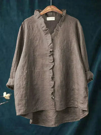 Valorine | Damen Bluse Zeitlos Elegant Feminin Business Classic in Dunkelgrau