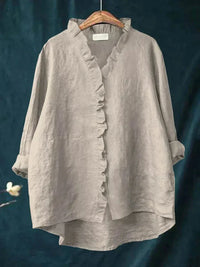 Valorine | Damen Bluse Zeitlos Elegant Feminin Business Classic in Grau