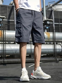 Kurze Cargo-Shorts mit mehreren Taschen für Herren | Ideal für den Sommer in Grau