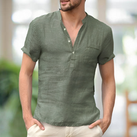 Korbin - Bequemes V-T-Shirt in Grün