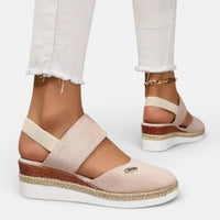 Anna | Damen Orthopädische Keilsandalen Riemen Komfort Stabil Sommer in Beige