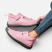 Laura | Damen Orthopädische Sneaker Klettverschluss Schnürung Komfort in Rosa