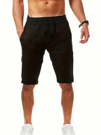 Kurze Hose mit elastischem Bund für Herren | Ideal für den Sommer in Schwarz
