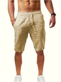 Kurze Hose mit elastischem Bund für Herren | Ideal für den Sommer in Khaki