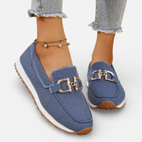 Petra | Damen Orthopädische Slipper Mesh Schnalle Leicht Komfort in Blau