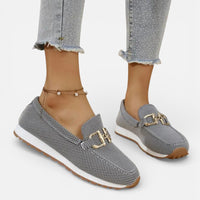 Petra | Damen Orthopädische Slipper Mesh Schnalle Leicht Komfort in Grau