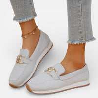 Petra | Damen Orthopädische Slipper Mesh Schnalle Leicht Komfort in Weiß