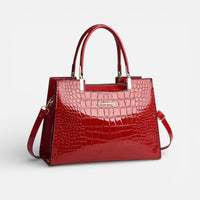Vivienne | Damen Handtasche Kroko Prägung Griffe Luxe Elegant Zeitlos in Rot