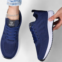 Jule | Damen Sneaker Strick Atmungsaktiv Leicht Komfort Casual Modern in Marineblau