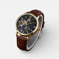 Edouard | Herren Armbanduhr Lederarmband Klassisch Elegant Zeitlos in Braun