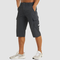 Leichter Cargo-Shorts mit elastischem Bund für Herren | Ideal für den Sommer in Dunkelgrau