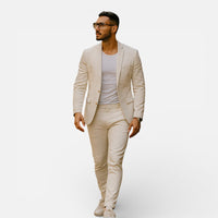 Édouard | Herren Anzug Schmal Slim Fit Business Hochzeit Modern Elegant in Beige