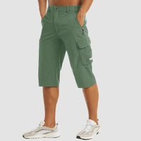 Leichter Cargo-Shorts mit elastischem Bund für Herren | Ideal für den Sommer in Grün
