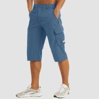 Leichter Cargo-Shorts mit elastischem Bund für Herren | Ideal für den Sommer in Hellblau