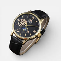 Edouard | Herren Armbanduhr Lederarmband Klassisch Elegant Zeitlos in Schwarz