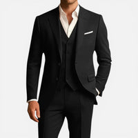Armand | Herren Anzug Set Weste Slim Fit Business Elegant Hochzeit in Schwarz
