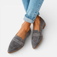 Léa | Damen Orthopädische Loafer Leopard Spitz Statement Komfort Trend in Grau