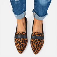 Brigitte | Damen Loafer Spitz Flacher Absatz Elegant Business Klassisch in Braun