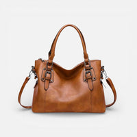 Iris | Damen Handtasche Schulterriemen Reißverschlussfach Sicher Modern in Braun