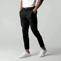 Thomas | Herren Stretch Chino Hose Komfort Slim Business Casual in Schwarz