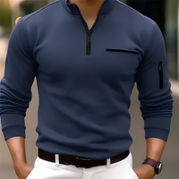 Marco - Modischer Pullover mit Zipper in Blau