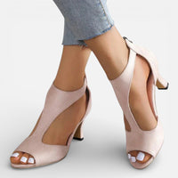 Sofia | Damen Orthopädische Sandalen Absatz Offen Komfort Elegant in Rosa