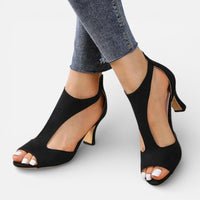 Sofia | Damen Orthopädische Sandalen Absatz Offen Komfort Elegant in Schwarz