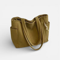 Lotte | Damen Schultertasche Cord Großes Hauptfach Boho Casual Herbst in Gelb