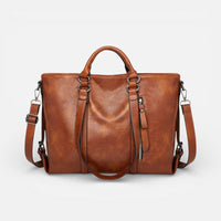 Petra | Damen Handtasche Schulterriemen Großes Innenfach Elegant Alltag in Braun