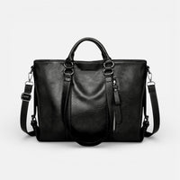 Petra | Damen Handtasche Schulterriemen Großes Innenfach Elegant Alltag in Schwarz