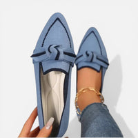 Lison | Damen Ballerinas Spitz Schleifendetail Elegant Feminin Klassisch in Hellblau