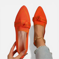 Lison | Damen Ballerinas Spitz Schleifendetail Elegant Feminin Klassisch in Orange