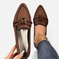 Lison | Damen Ballerinas Spitz Schleifendetail Elegant Feminin Klassisch in Braun