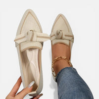 Lison | Damen Ballerinas Spitz Schleifendetail Elegant Feminin Klassisch in Beige