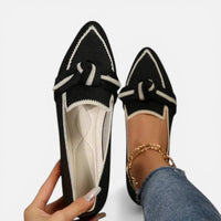 Lison | Damen Ballerinas Spitz Schleifendetail Elegant Feminin Klassisch in Schwarz