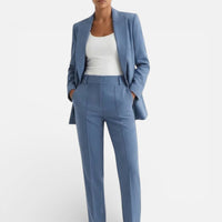 Charlotte | Damen Hosenanzug Blazer Stoffhose Business Elegant Tailliert in Blau