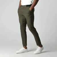 Thomas | Herren Stretch Chino Hose Komfort Slim Business Casual in Grün
