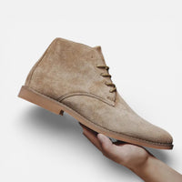 Tobias | Herren Schnürstiefeletten Wildlederoptik Urban Elegant Herbst in Khaki