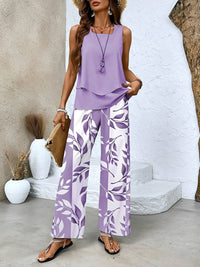 Jesse | Damen Outfit Set Stilvoll Fließend Elegant Koordiniert Modern in Lila