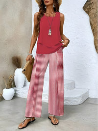 Jesse | Damen Outfit Set Stilvoll Fließend Elegant Koordiniert Modern in Rot