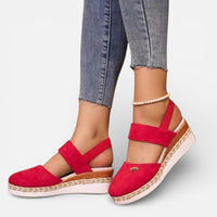 Anna | Damen Orthopädische Keilsandalen Riemen Komfort Stabil Sommer in Rot