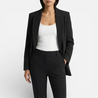 Charlotte | Damen Hosenanzug Blazer Stoffhose Business Elegant Tailliert in Schwarz